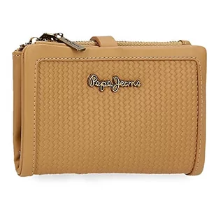 Pepe Jeans Lena Portfel z wizytówką Brązowy 14,5x9x2 cms Skóra syntetyczna, Brązowy, Cartera con Tarjetero, Portfel z karty - Portfele - miniaturka - grafika 1