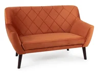 Sofy i kanapy - Sofa do salonu welurowa pikowana KIER 2 VELVET cynamonowa/wenge SIGNAL - miniaturka - grafika 1