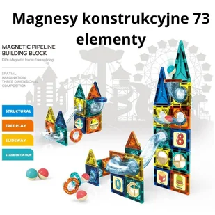 Magnetyczny zestaw klocków z labiryntem 73 elementy, solidne wykonanie, mocne magnesy, łatwa budowa, podstawy techniczne - Klocki Magnetyczny zestaw klocków z labiryntem 73 elementy, solidne wykonanie, mocne magnesy, łatwa budowa, podstawy techniczne - Klocki - miniaturka - grafika 1