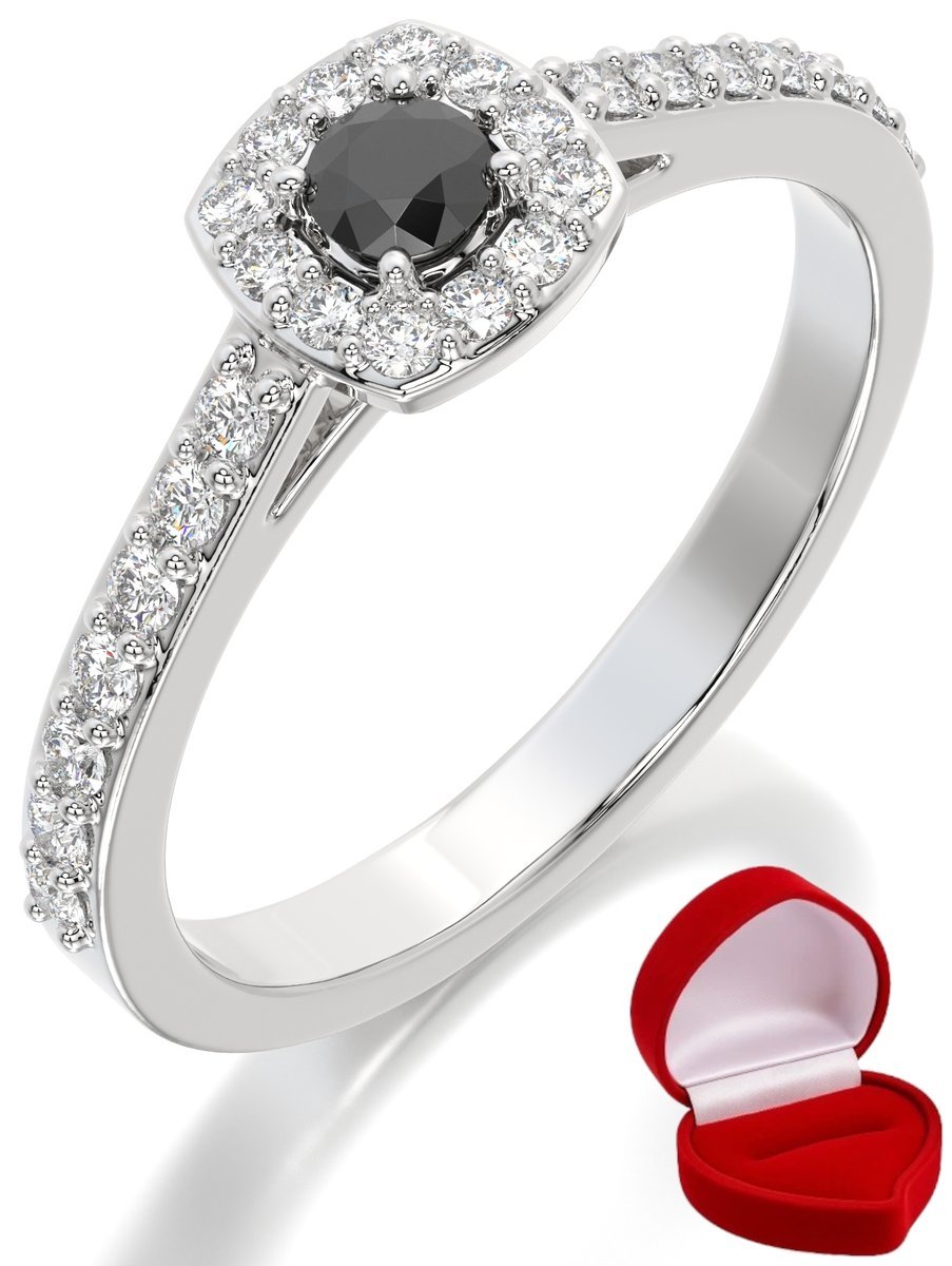 ZŁOTY PIERŚCIONEK ZARĘCZYNOWY 585 14k BRYLANT CZ. 0,09 ct BIAŁE ZŁOTO R27