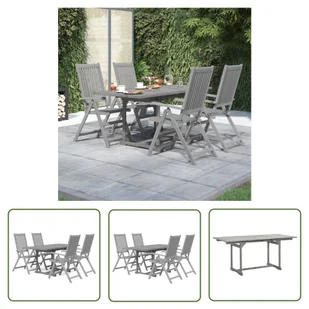 The Living Store 5-cz. zestaw mebli ogrodowych - lite drewno akacjowe - Zestaw Ogrodowy - Meble ogrodowe The Living Store 5-cz. zestaw mebli ogrodowych - lite drewno akacjowe - Zestaw Ogrodowy - Meble ogrodowe - miniaturka - grafika 1