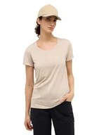 Koszulki sportowe damskie - Haglöfs Koszulka turystyczna "Ridge" w kolorze beżowym - miniaturka - grafika 1