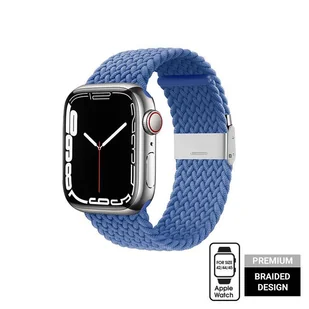 Crong Wave Band – Pleciony pasek do Apple Watch 42/44/45 mm (niebieski) - Akcesoria do smartwatchy - miniaturka - grafika 1