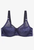 Biustonosze - Niebieski Biustonosz Koronkowy z Usztywnieniem i Regulowanymi Ramiączkami Lurefia - miniaturka - grafika 1