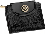 Portfele - Mały Portfel Damski Monnari Lakierowany Elegancki Na Prezent Wzór Skóry - miniaturka - grafika 1