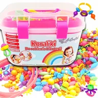 Prace ręczne dla dzieci - ZESTAW DO TWORZENIA BIŻUTERII 500EL KORALIKI MODUŁOWE OPASKI BRANSOLETKI HQ - miniaturka - grafika 1