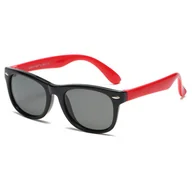 Okulary przeciwsłoneczne - Dziecięce 5-9 lat gumowe okulary przeciwsłoneczne polaryzacyjne POL-JR-57A black/red - miniaturka - grafika 1
