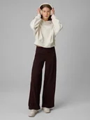 Spodnie sportowe damskie - 4F Spodnie dresowe z szerokimi nogawkami damskie - brązowe XS - miniaturka - grafika 1