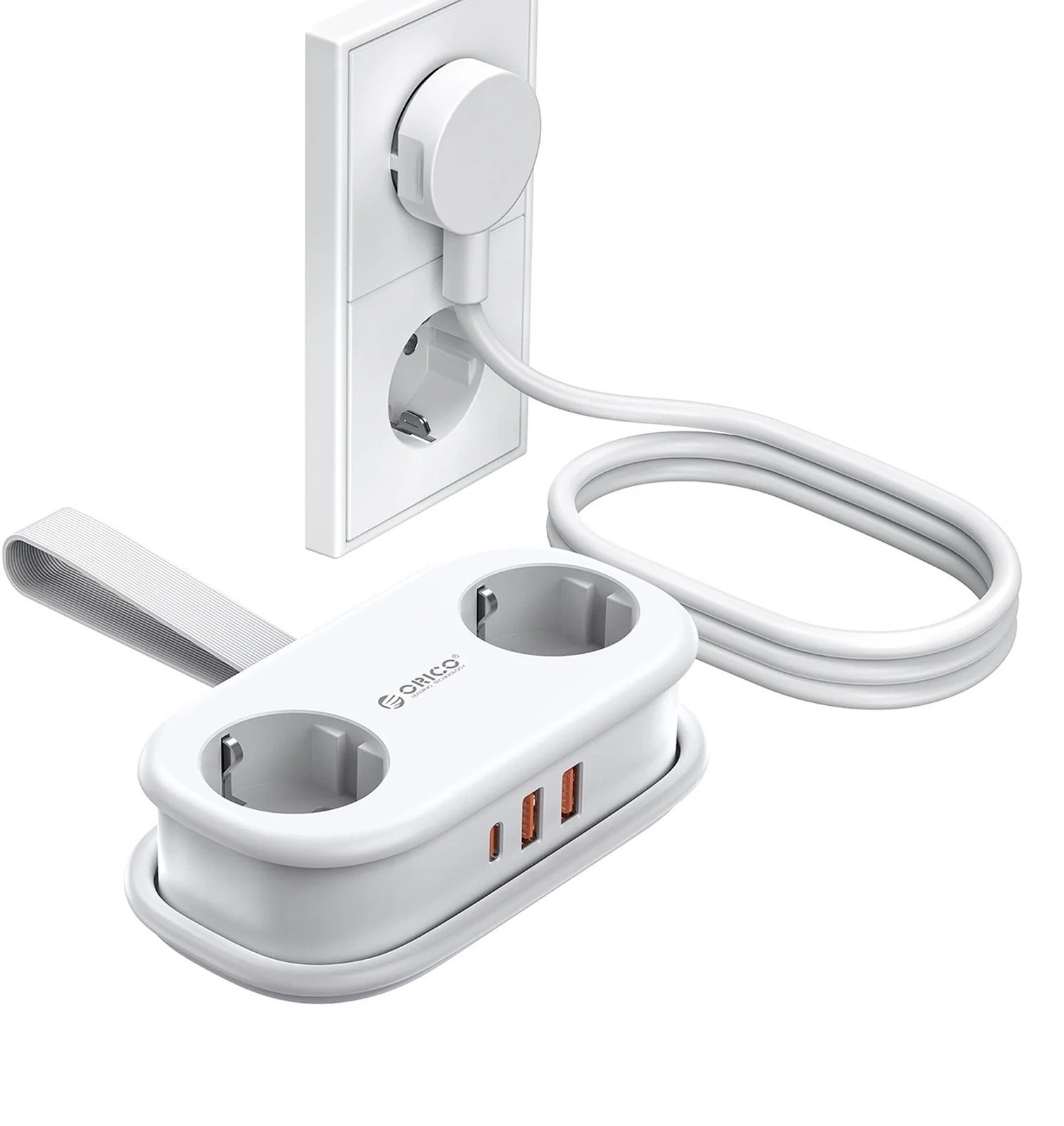 Listwa zasilająca Orico Listwa zasilająca Orico AP3 20W GaN 5w1 2x AC + 2x USB-A + 1x USB-C - biała
