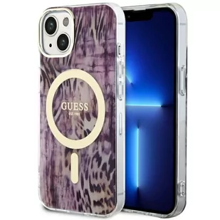 Guess GUHMP14SHLEOPWP iPhone 14 6.1" różowy/pink hardcase Leopard MagSafe - Etui i futerały do telefonów - miniaturka - grafika 1