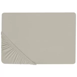 Bawełniane prześcieradło z gumką 90 x 200 cm beżowoszare JANBU - Prześcieradła - miniaturka - grafika 1