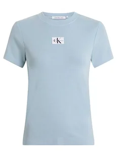 Calvin Klein Koszulka w kolorze błękitnym - Koszulki i topy damskie - miniaturka - grafika 1