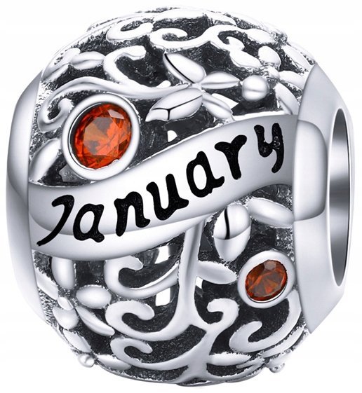 Charms Zawieszka Styczeń Kamień Urodzinowy Srebro 925 Charmsy Trusky