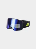 Gogle narciarskie - 4F Gogle narciarskie z multibarwną powłoką chłopięce - czarne Uniwersalny - miniaturka - grafika 1