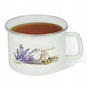 Kubki - Kubek Do Mleka 10cm Emaliowany Z Pokrywką Indukcja - miniaturka - grafika 1