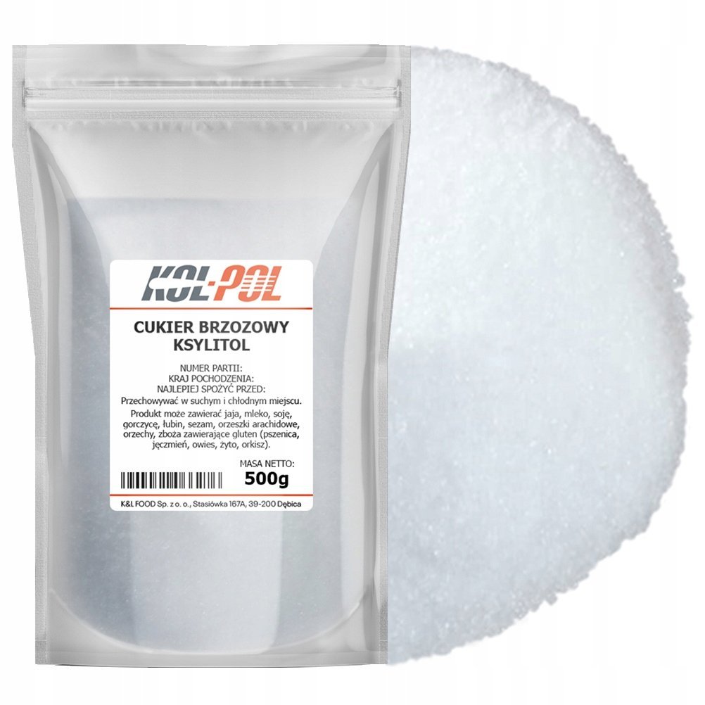 KSYLITOL FIŃSKI 500g Cukier brzozowy naturalny zamiennik cukru Kol-Pol