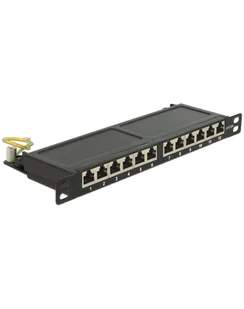 Delock 10 Patchpanel 12P Cat.6A 0,5HE black - Kable miedziane - miniaturka - grafika 1