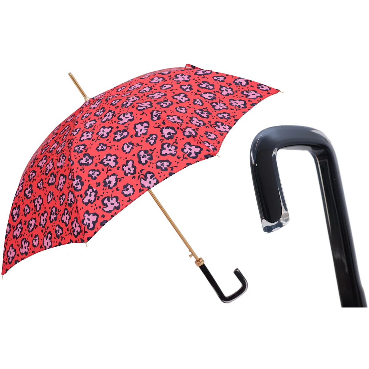 Luksusowy Parasol Pasotti Funky Cheetah Skóra Handmade Włochy