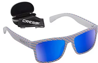 Okulary przeciwsłoneczne - Cressi Unisex-Adult Spike Sunglasses Sportowe okulary przeciwsłoneczne ,Lines Fantazja/Lustrzany Obiektyw Niebieski ,Jeden rozmiar ,XDB100547 - grafika 1