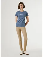 Koszulki i topy damskie - Pepe Jeans Koszulka "New Virginia" w kolorze szaroniebieskim - miniaturka - grafika 1