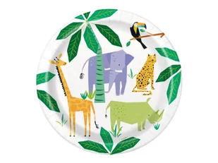 Talerzyki z zestawu Safari - 22 cm - 8 szt. - Dekoracje i nakrycia stołu na imprezę - miniaturka - grafika 1