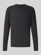 Koszulki męskie - Bluzka z długim rękawem, fakturowanym wzorem i listwą guzikową - miniaturka - grafika 1