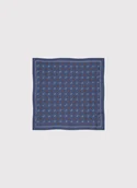 Dodatki do ubrań - Granatowa poszetka męska w kolorowy mikrowzór - miniaturka - grafika 1