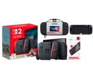 Konsole Nintendo - Nintendo Switch 2 Joy-Con Czarny + Mario Kart World + Etui Yaxo Scutum Techno + Szkło Trust GXT 1254 + Grip GXT 125 - miniaturka - grafika 1
