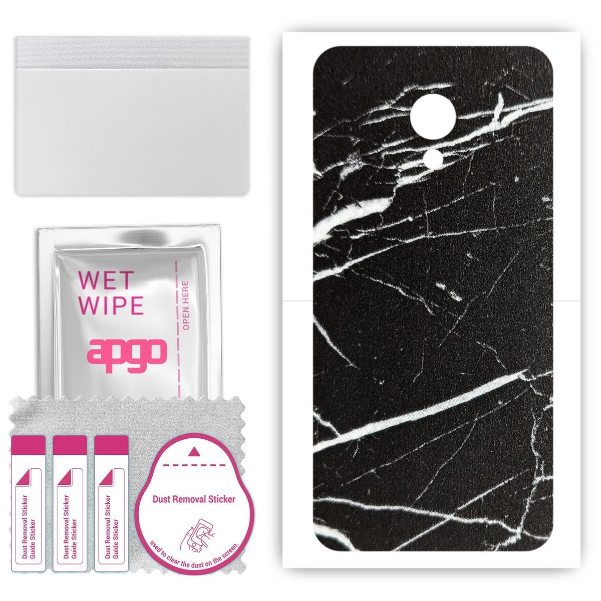 Folia naklejka skórka strukturalna na TYŁ do Meizu M3 - Marmur Ciemny - apgo SKINS