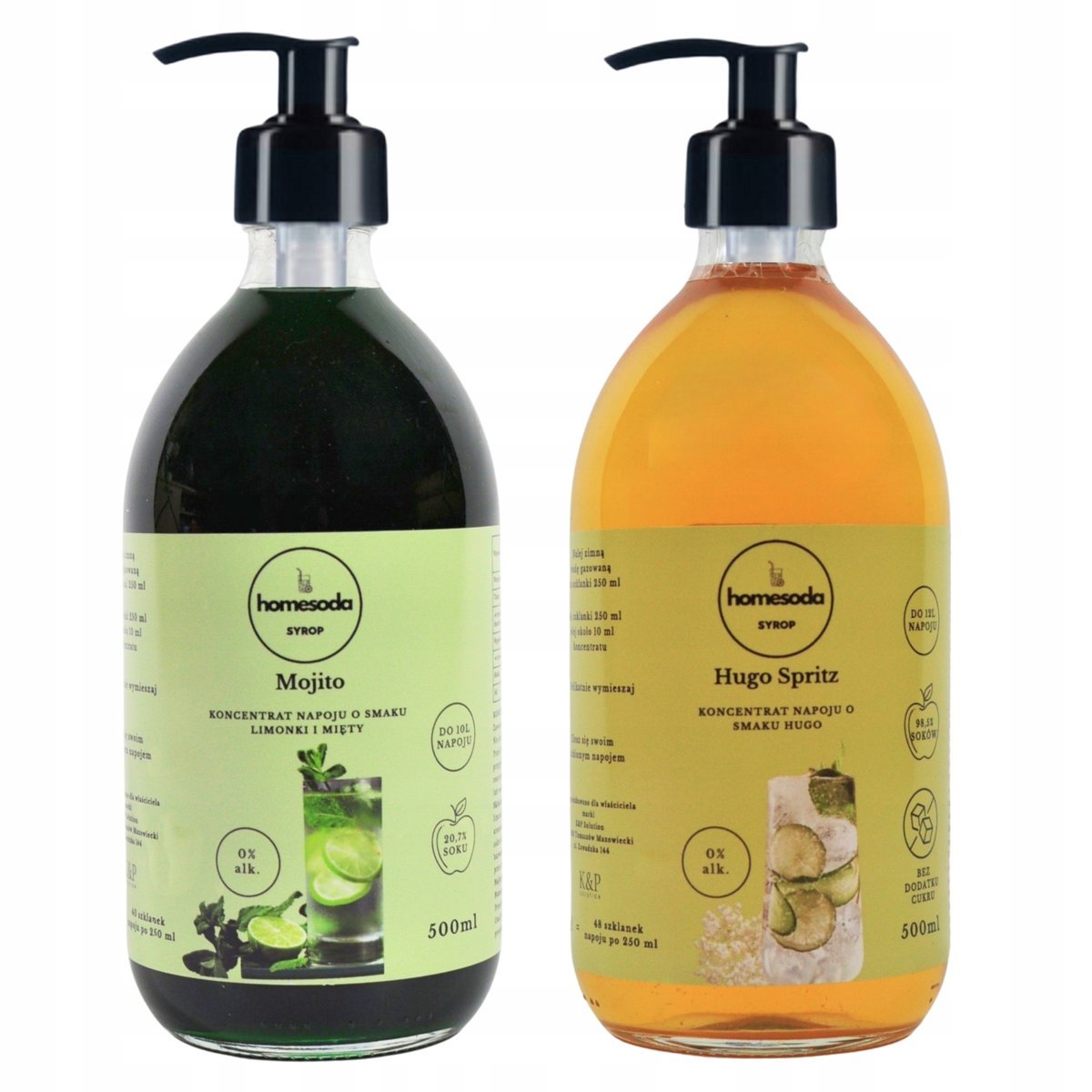 Syropy HomeSoda Hugo Spritz + Mojito Mohito do Saturatora SodaStream
