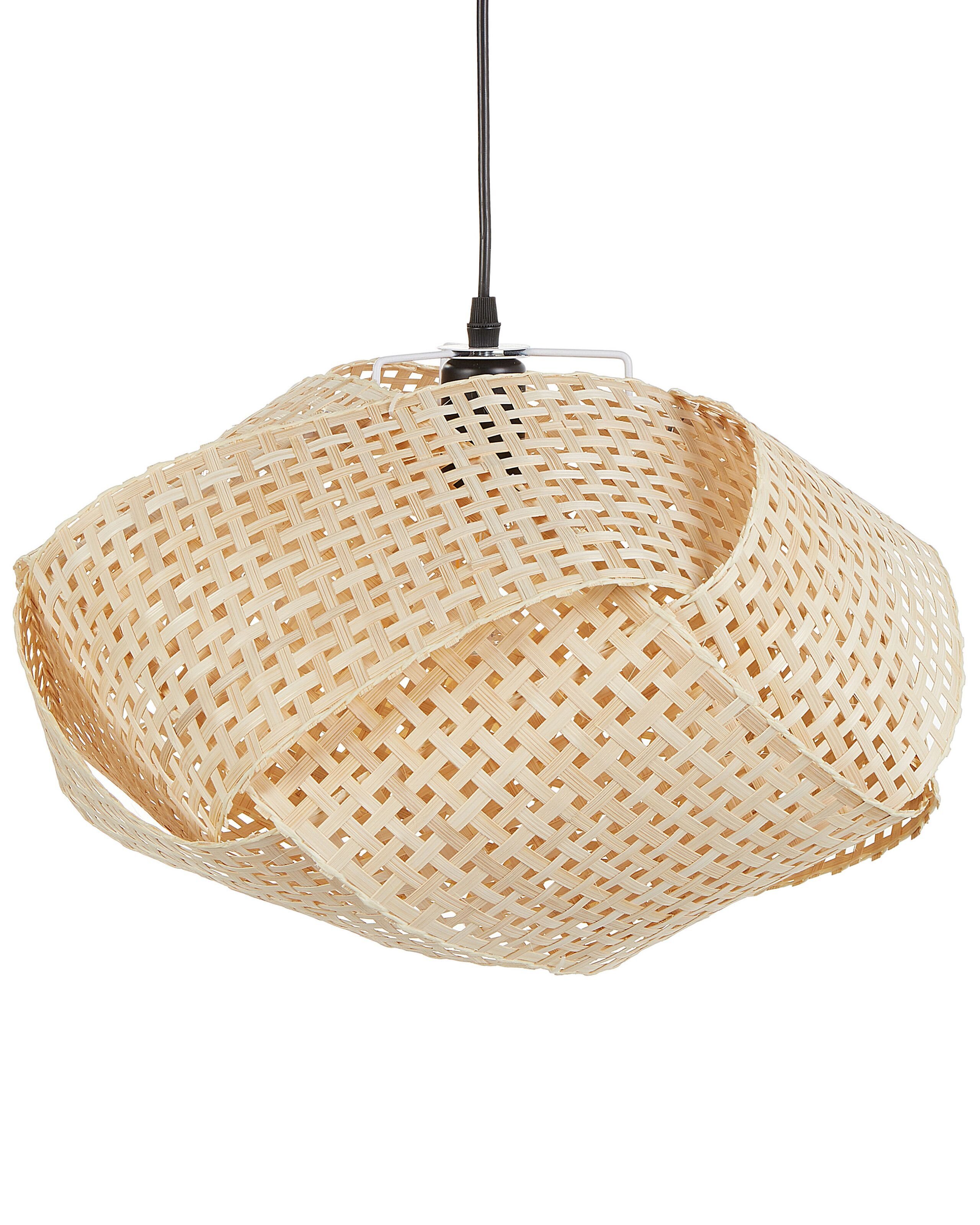 BELIANI Lampa wisząca jasna natrualna bambusowa klosz pleciony