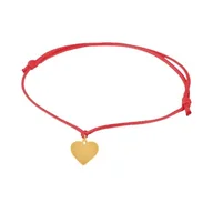 Bransoletki - Bransoletka serduszko na czerwonym sznureczku (B24/ZIM/15AU) - miniaturka - grafika 1
