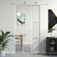 Drzwi wewnętrzne - Drzwi przesuwne, złote, 76x205 cm, szkło hartowane i aluminium 8721012120501 - miniaturka - grafika 1