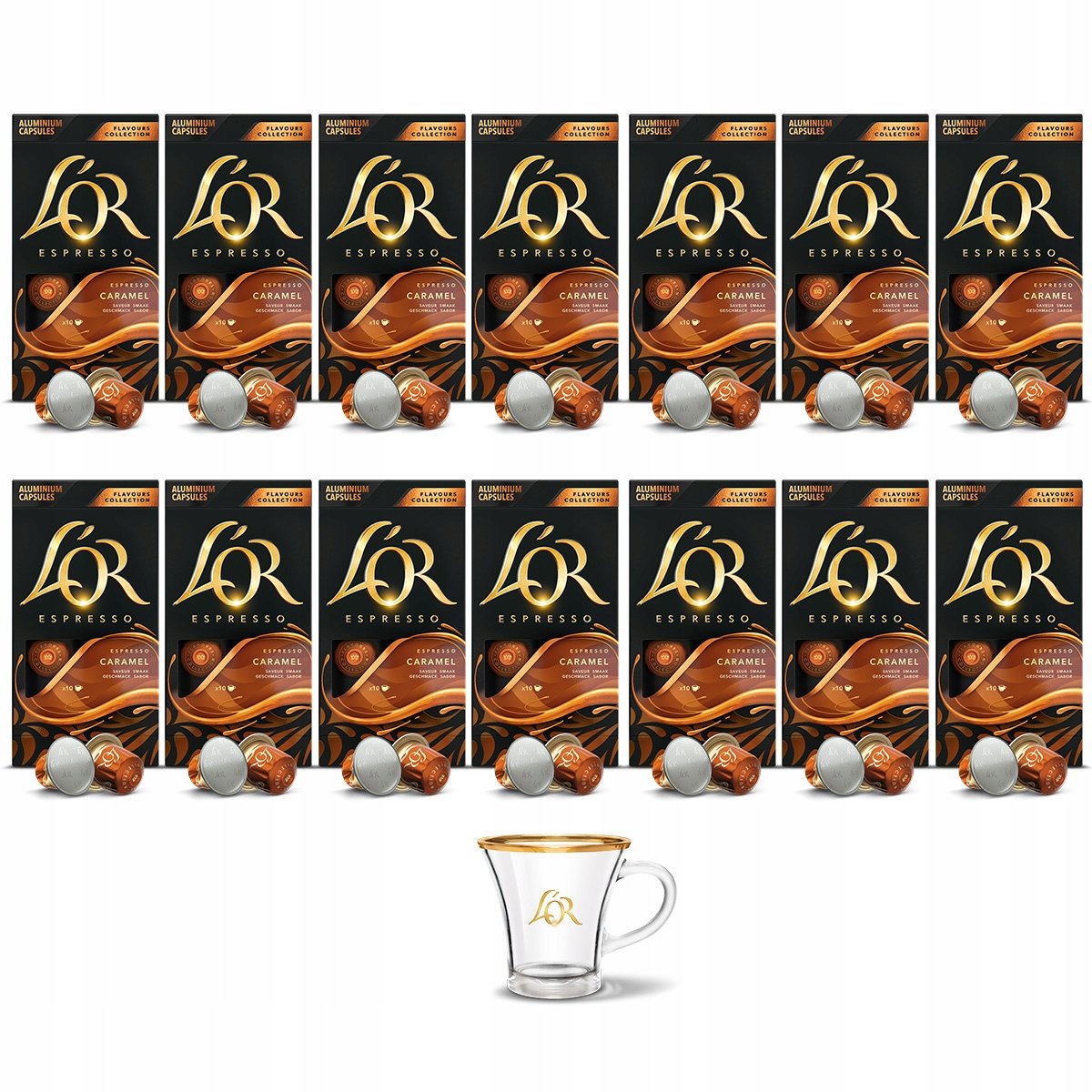 Kapsułki L'or do Nespresso(r)* Espresso Caramel 12+2 opakowania+filiżanka