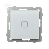 Wyłączniki światła i elektryczne - Łącznik dotykowy jednobiegunowy z podświetleniem + wi-fi, białe szkło szronione SONATA, ŁPDT-1RS/m/78 - miniaturka - grafika 1