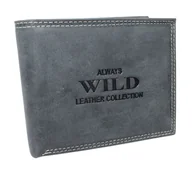Portfele - Portfel Męski Skórzany WILD Skóra Licowa Duży Poziomy Bez Zapięcia RFID CZARNY Zamszowy 8970 12,5 x 10 x 2 [cm] - miniaturka - grafika 1