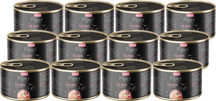 Mokra karma dla kota Piper Animals z łososiem zestaw 12 x 185 g