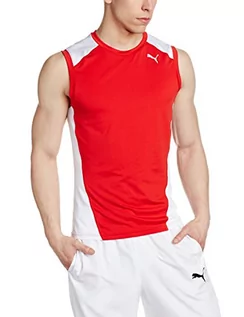 Koszulki dla chłopców - Puma chłopięcy Cross the Line SleevelessTop T-shirt, Red White, 140 515099 - grafika 1