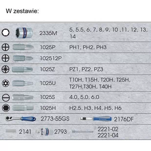 ZESTAW NARZĘDZI 1/4" 39cz. NASADKI KRÓTKIE, 6-kąt. 5 - 14mm + BITY, Z GRZECHOTKĄ I AKCESORIAMI King Tony - Zestawy narzędziowe - miniaturka - grafika 4