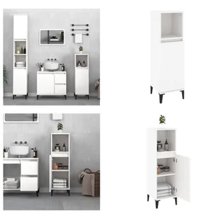 vidaXL Szafka łazienkowa biała 30x30x100 cm Materiał drewnopochodny - Szafka łazienkowa - Szafki łazienkowe - Szafka łazienkowa - Szafka łazienkowa - Szafki łazienkowe - miniaturka - grafika 1