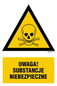 Systemy ekspozycyjne i znaki informacyjne - JA017 UWAGA SUBSTANCJE NIEBEZPIECZNE, PN - PŁYTA PCV 1MM; (500X750MM) - miniaturka - grafika 1