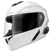 Kaski motocyklowe - Sena Outrush R Bluetooth Modułowy kask motocyklowy z systemem interkomu (biały połysk, XL) - miniaturka - grafika 1