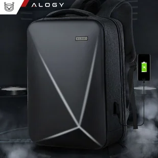 Plecak antykradzieżowy Alogy Urban Safe na laptopa 15,6" z portem USB duży wodoodporny Unisex Czarny - Pozostałe akcesoria do telefonów - miniaturka - grafika 8