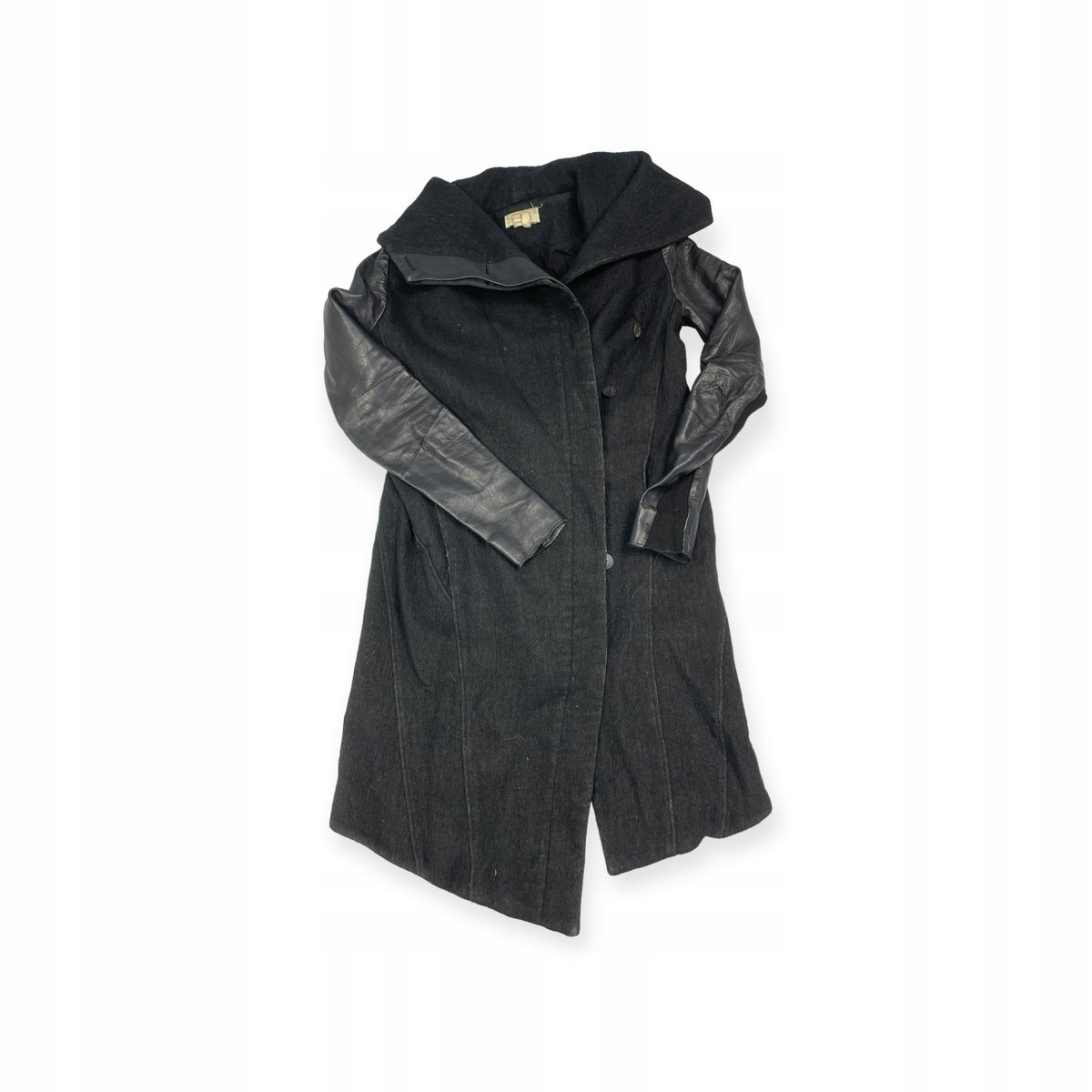 Płaszcz wełniany damski czarny HELMUT LANG S