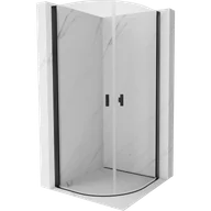 Kabiny prysznicowe - Mexen Mist kabina prysznicowa półokrągła uchylna 80 x 80 cm, transparent, czarna - 8A31-080-080-70-00 - miniaturka - grafika 1