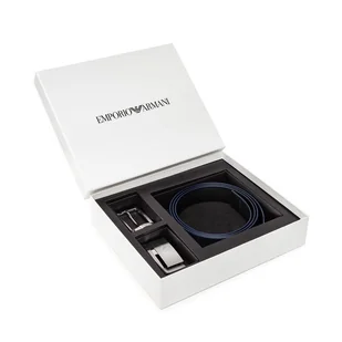 Pasek Męski Emporio Armani Y4S498 YLP4E 81285 Granatowy - Paski - miniaturka - grafika 1