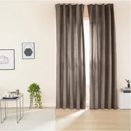 Zasłony - Zasłony aksamitne na taśmie 135 x 250 cm Smukee Home, 2 szt., szare - miniaturka - grafika 1