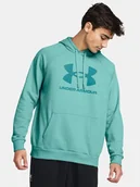 Bluzy męskie - Bluza męska bawełniana kangurka z logo Under Armour 1379758-482 Zielony - miniaturka - grafika 1