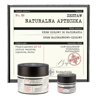 Bosqie Zestaw Naturalna apteczka (Krem ziołowy do nacierania 50ml + Krem majerankowo-ziołowy 8g) - Zestawy kosmetyków damskich - miniaturka - grafika 1