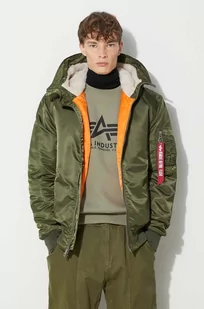 Alpha Industries kurtka MA-1 Hooded męska kolor zielony zimowa 158104.257 - Kurtki męskie - miniaturka - grafika 1